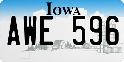 IA license plate AWE596