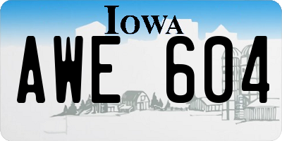 IA license plate AWE604