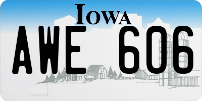 IA license plate AWE606