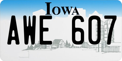 IA license plate AWE607