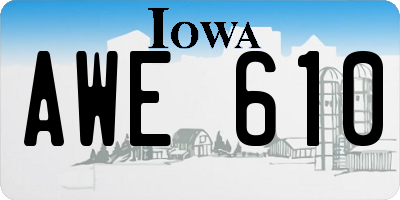 IA license plate AWE610