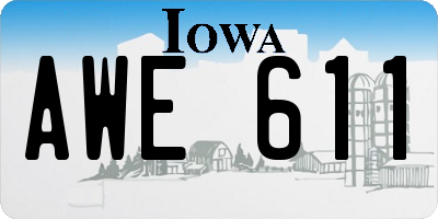 IA license plate AWE611