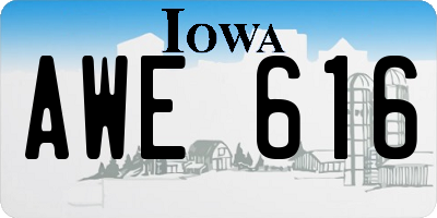 IA license plate AWE616