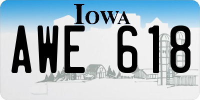IA license plate AWE618