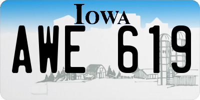 IA license plate AWE619