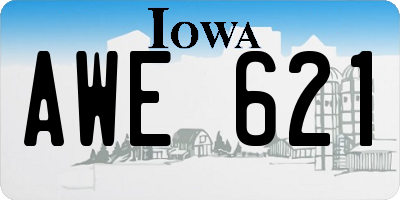 IA license plate AWE621