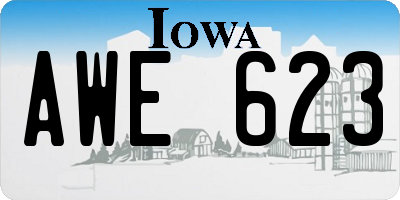 IA license plate AWE623