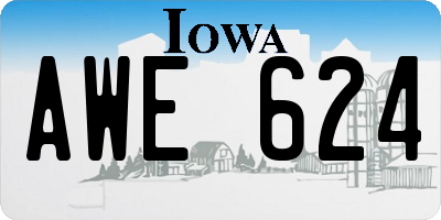 IA license plate AWE624