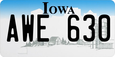 IA license plate AWE630