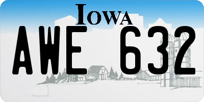 IA license plate AWE632