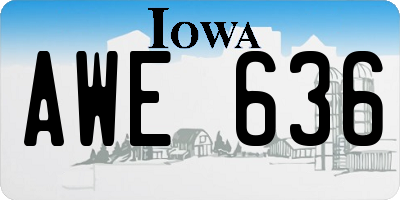 IA license plate AWE636