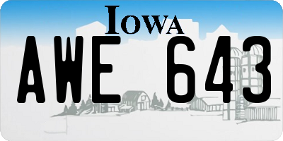 IA license plate AWE643