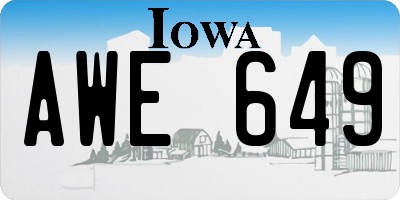 IA license plate AWE649