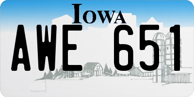 IA license plate AWE651