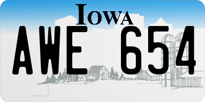 IA license plate AWE654