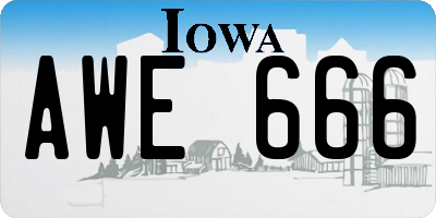 IA license plate AWE666