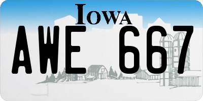 IA license plate AWE667
