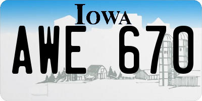 IA license plate AWE670