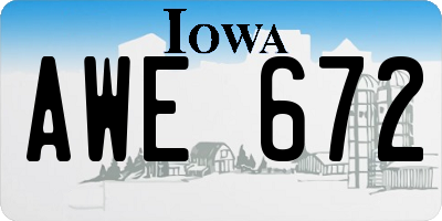 IA license plate AWE672