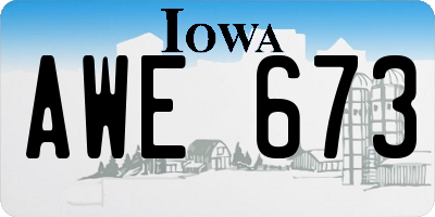 IA license plate AWE673