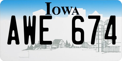 IA license plate AWE674