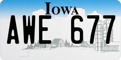 IA license plate AWE677