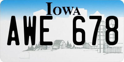 IA license plate AWE678