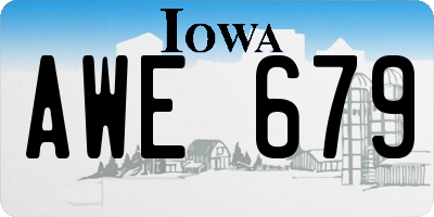 IA license plate AWE679