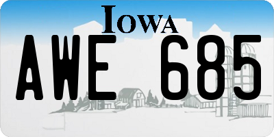 IA license plate AWE685