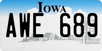 IA license plate AWE689