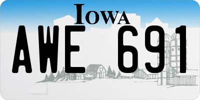 IA license plate AWE691