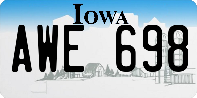 IA license plate AWE698
