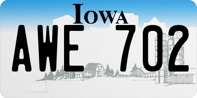 IA license plate AWE702