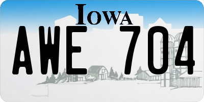 IA license plate AWE704