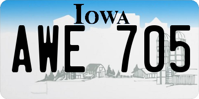IA license plate AWE705