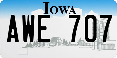 IA license plate AWE707