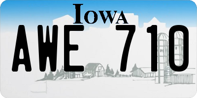 IA license plate AWE710