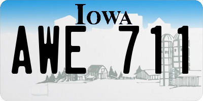 IA license plate AWE711