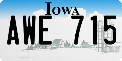 IA license plate AWE715