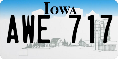 IA license plate AWE717
