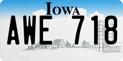 IA license plate AWE718