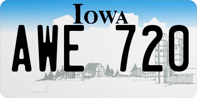 IA license plate AWE720