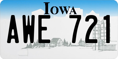 IA license plate AWE721