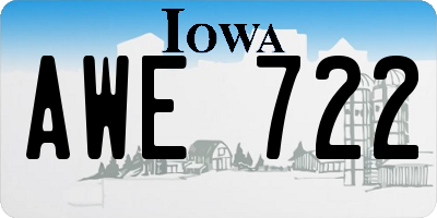 IA license plate AWE722