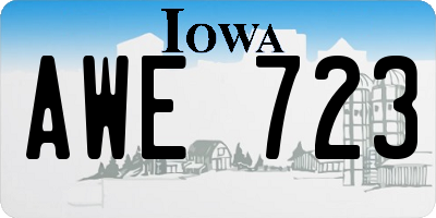 IA license plate AWE723