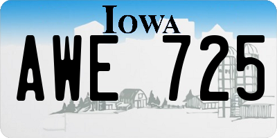 IA license plate AWE725