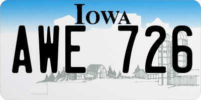 IA license plate AWE726