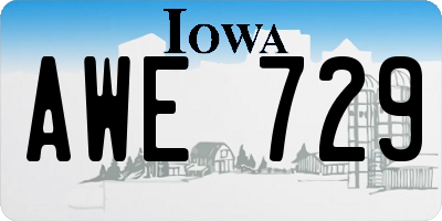 IA license plate AWE729
