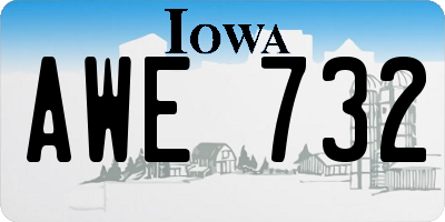 IA license plate AWE732