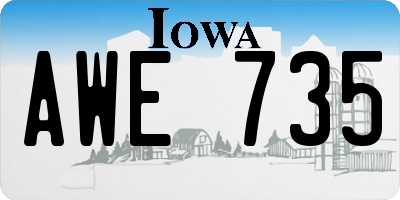 IA license plate AWE735